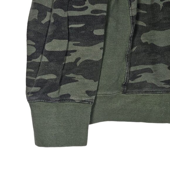 Good American Wide Neck Camo Sweatshirt Pullover Crewneck Green Women Size 3 - Picture 12 of 12